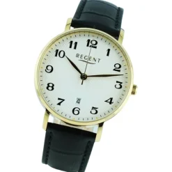 Regent Herren Armbanduhr Analog Lederarmband schwarz UR1011586