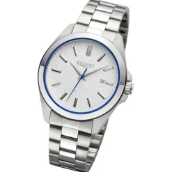 Regent Herren Armbanduhr Analog Metallarmband silber URBA812