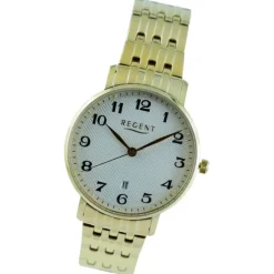 Regent Herren Armbanduhr Analog Metallarmband hellgold UR1012510