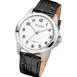 Regent Herren Armbanduhr Analog Lederarmband schwarz URF1570