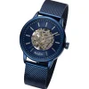 Regent Herren Armbanduhr Analog Metallarmband blau URF1396