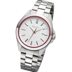 Regent Herren Armbanduhr Analog Metallarmband silber URBA813