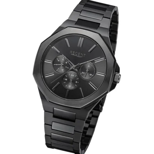 Regent Herren Armbanduhr Analog Metallarmband schwarz URBA771