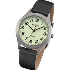 Regent Herren Armbanduhr Analog Lederarmband schwarz URF1268