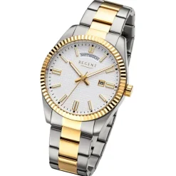 Regent Herren Armbanduhr Analog Metallarmband silber gold UR1162588