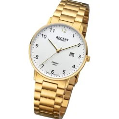 Regent Herren Armbanduhr Analog Metallarmband gold URGM2301