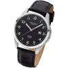 Regent Herren Armbanduhr Analog F-1227 Quarz-Uhr Leder schwarz URF1227