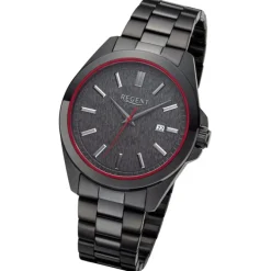 Regent Herren Armbanduhr Analog Metallarmband schwarz URBA815