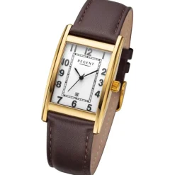 Regent Herren Armbanduhr Analog Lederarmband dunkelbraun URF1519