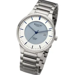 Regent Herren Armbanduhr Analog Metallarmband silber URBA708