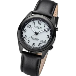 Regent Herren Armbanduhr Analog Lederarmband schwarz URBA773