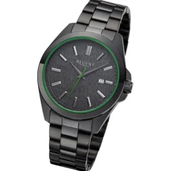 Regent Herren Armbanduhr Analog Metallarmband schwarz URBA817