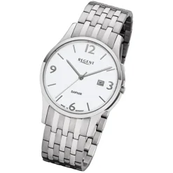 Regent Herren Armbanduhr Analog GM-1614 Quarz-Uhr Metall silber URGM1614