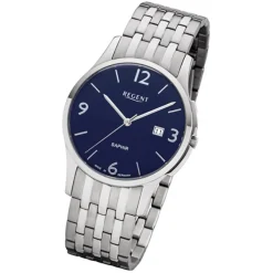 Regent Herren Armbanduhr Analog GM-1616 Quarz-Uhr Metall silber URGM1616
