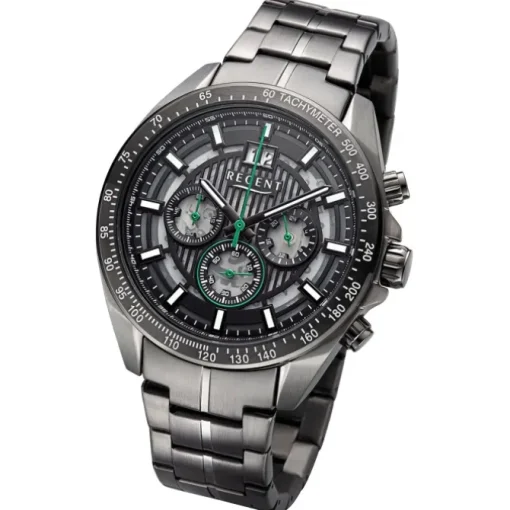 Regent Herren Armbanduhr Analog Metallarmband dunkelgrau URBA832