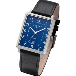 Regent Herren Armbanduhr Analog Lederarmband schwarz URF1274