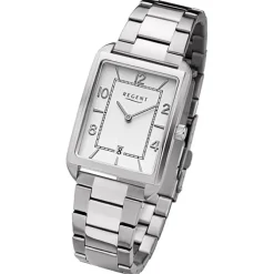 Regent Herren Armbanduhr Analog Metallarmband silber URF1290