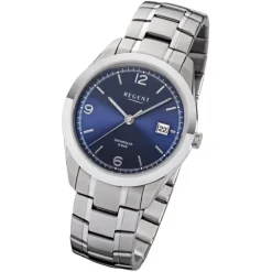 Regent Herren Armbanduhr Analog F-1193 Quarz-Uhr Metall silber URF1193