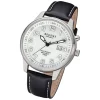 Regent Herren Armbanduhr Analog F-1237 Quarz-Uhr Leder schwarz URF1237