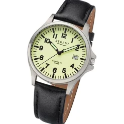 Regent Herren Armbanduhr Analog Lederarmband schwarz UR1092569
