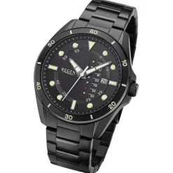 Regent Herren Armbanduhr Analog Metallarmband schwarz URBA634