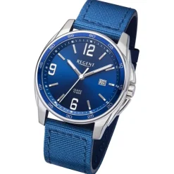Regent Herren Armbanduhr Analog Textilarmband blau URBA644