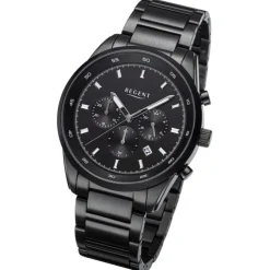 Regent Herren Armbanduhr Analog Metallarmband schwarz URBA757