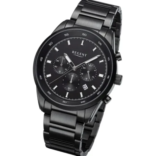 Regent Herren Armbanduhr Analog Metallarmband schwarz URBA757