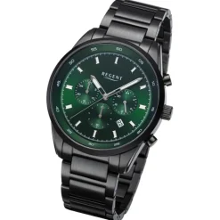 Regent Herren Armbanduhr Analog Metallarmband schwarz URBA758
