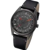 Regent Herren Armbanduhr Analog Lederarmband schwarz URBA764