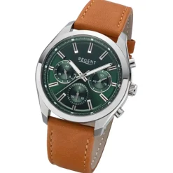 Regent Herren Armbanduhr Analog Lederarmband hellbraun URBA766