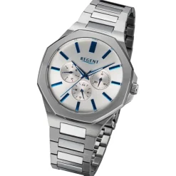 Regent Herren Armbanduhr Analog Metallarmband silber URBA769