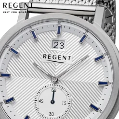 Regent Herren Armbanduhr Analog Metallarmband silber URBA533