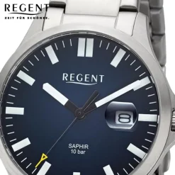 Regent Herren Armbanduhr Analog Metallarmband silber URBA792