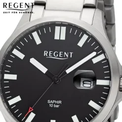 Regent Herren Armbanduhr Analog Metallarmband silber URBA794