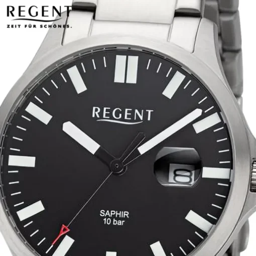 Regent Herren Armbanduhr Analog Metallarmband silber URBA794