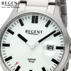 Regent Herren Armbanduhr Analog Metallarmband silber URBA795