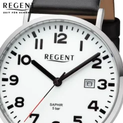 Regent Herren Armbanduhr Analog Lederarmband schwarz URBA796