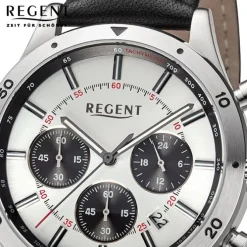 Regent Herren Armbanduhr Analog Lederarmband schwarz URBA821