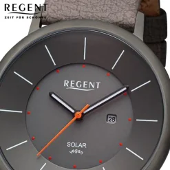 Regent Herren Armbanduhr Analog Lederarmband dunkelbraun URBA723
