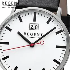 Regent Herren Armbanduhr Analog Lederarmband schwarz URF1266