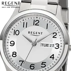 Regent Herren Armbanduhr Analog Metallarmband silber URF1276