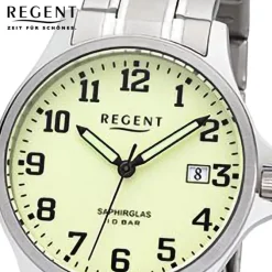 Regent Herren Armbanduhr Analog Metallarmband silber URF1280