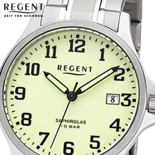 Regent Herren Armbanduhr Analog Metallarmband silber URF1280