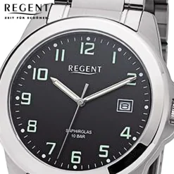 Regent Herren Armbanduhr Analog Metallarmband silber URF1283