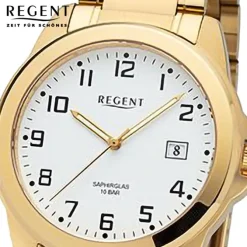 Regent Herren Armbanduhr Analog Metallarmband gold URF1284