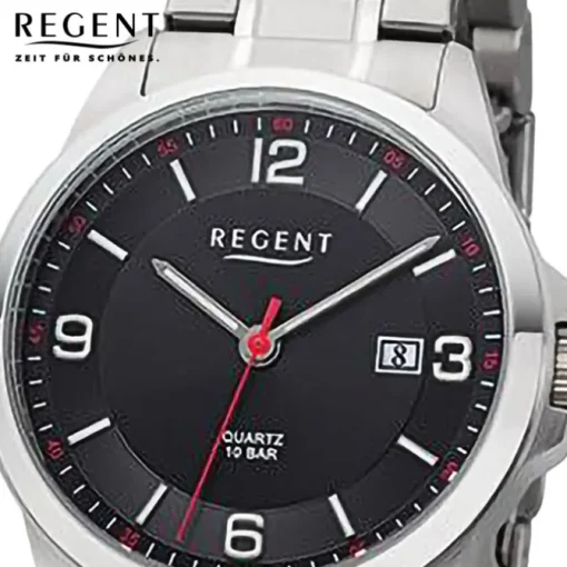 Regent Herren Armbanduhr Analog Metallarmband silber URF1288