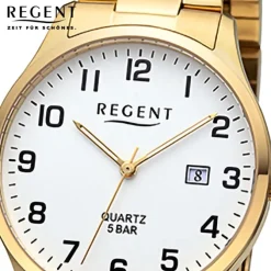 Regent Herren Armbanduhr Analog Metallarmband gold URF1418