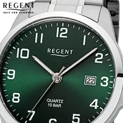 Regent Herren Armbanduhr Analog Metallarmband silber URF1422