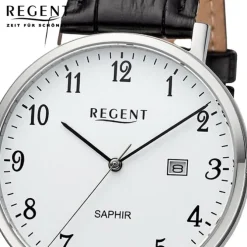 Regent Herren Armbanduhr Analog Lederarmband schwarz URF1423